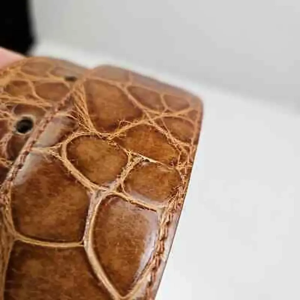 Vintage Ralph Lauren Alligator Leather & Sterling Silver‎ Belt 2268 Men 30 Brown